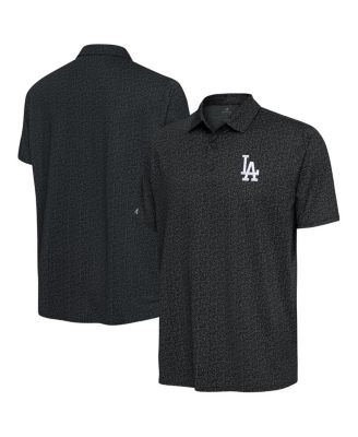 Antigua - Men's Black Los Angeles Dodgers Blooming Polo Shirt