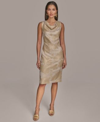 Donna Karan New York - Women's Sequined Cowlneck Sheath Dress