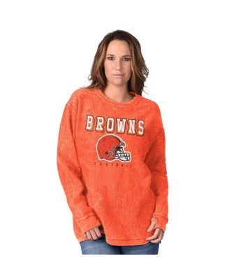 G-III 4Her by Carl Banks - Women's Orange Cleveland Browns Comfy Cord Pullover Sweatshirt