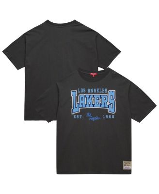 Mitchell & Ness - Women's Charcoal Los Angeles Lakers Hardwood Classics Oversized Boyfriend T-Shirt