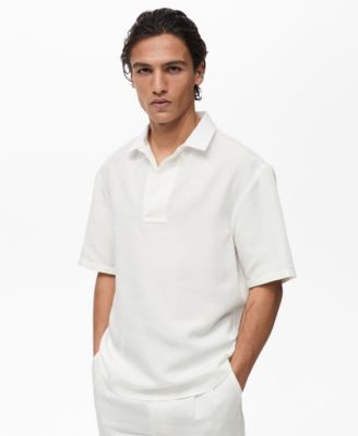 MANGO - Men's Lyocell Linen Regular-Fit Polo Shirt