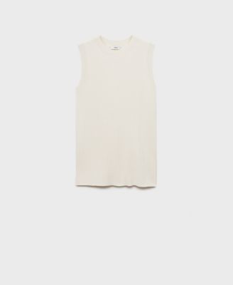 MANGO - Women's Side Openings Ribbed Top