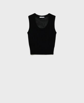 MANGO - Women's Low-Neck Knitted Top