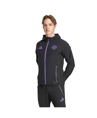 adidas - Men's Black Manchester United 2025/26 Tiro Vis Tech Travel Jacket