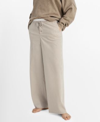 MANGO - Women's Elastic Detail Striped Pajama Pants