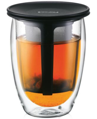 Bodum - Pavina Tea Glass with Strainer, 12 Oz. Double Walled Tea For One Brand Name