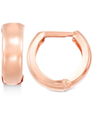 Macy's - Polished Wide Huggy Hoop Earrings in 10k Rose Gold