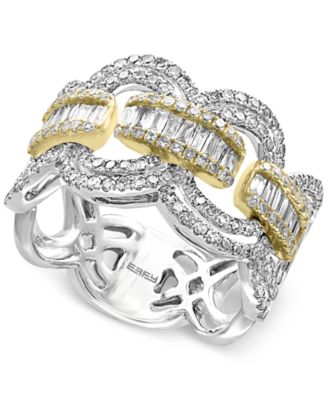 EFFY Collection - Diamond Statement Ring (1-1/10 ct. t.w.) in 14k White and Yellow Gold