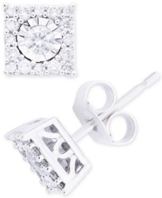 Macy's - Diamond Square Cluster Stud Earrings in 14k Gold