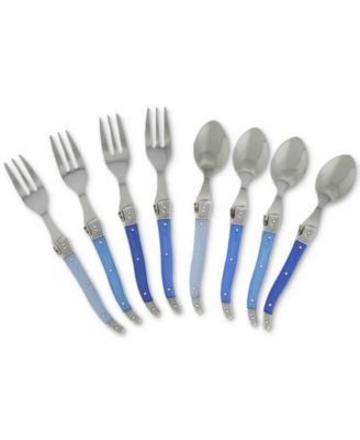 French Home - 8-Pc. Dessert / Cocktail Set with Shades of Blue Handles