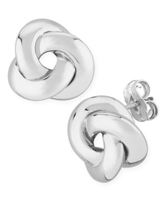 Macy's - Knife Edge Knot Stud Earrings Set in 14k White Gold