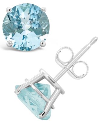 Macy's - Aquamarine (2-1/2 ct. t.w.) Stud Earrings in Sterling Silver