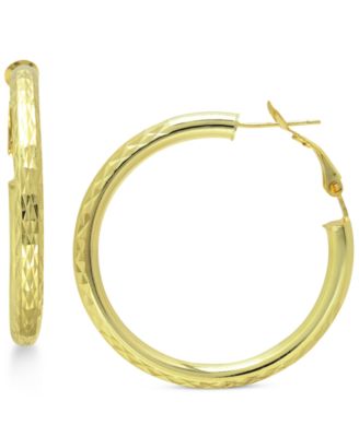 Giani Bernini - Medium Hoop Earrings in 18k Gold-Plated Sterling Silver, 1.57"