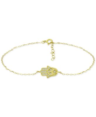 Giani Bernini - Cubic Zirconia Hamsa Hand Ankle Bracelet