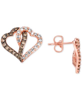 Le Vian - Chocolate Diamond (3/8 ct. t.w.) & Nude Diamond (3/8 ct. t.w.) Interlocking Heart Stud Earrings