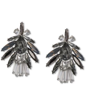I.N.C. International Concepts - Silver-Tone Mixed Stone Fan Drop Earrings