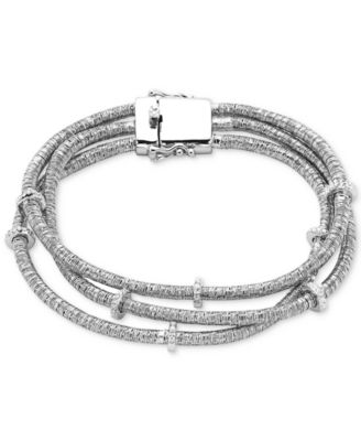 EFFY Collection - Diamond Rondelle Wire Wrap Bracelet (1/6 ct. t.w.) in Sterling Silver