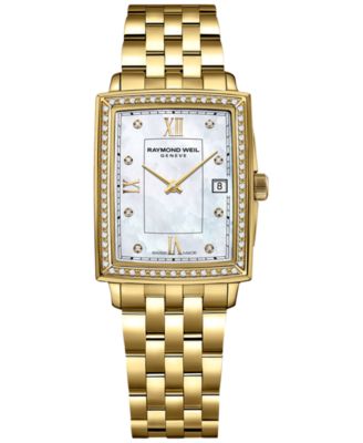Raymond Weil - Women's Swiss Toccata Diamond (1/5 ct. t.w.) Gold PVD Stainless Steel Bracelet Watch 22.6x28.1mm