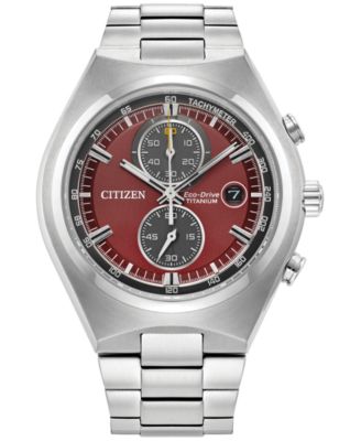 Citizen - Men's Chronograph Weekender Silver-Tone Titanium Bracelet Watch 43mm, Created for Macy's