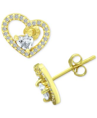 Giani Bernini - Cubic Zirconia Heart Stud Earrings