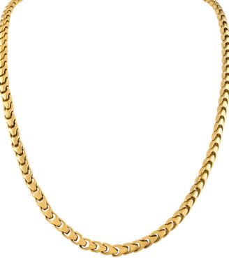 Bulova - Men's Link Chain 24" Necklace in Gold-Plated Stainless Steel