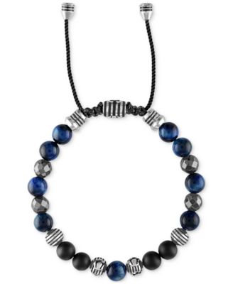 Bulova - Men's Marine Star Beaded Bolo Bracelet in Stainless Steel
