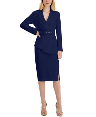 Tahari ASL - Belted Wrap Skirt Suit