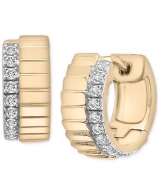 Audrey by Aurate - Diamond Edge Small Huggie Hoop Earrings (1/6 ct. t.w.) in Gold Vermeil