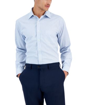 Brooks Brothers - Men's Regular Fit Non-Iron Blue Check Dress Shirt