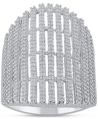 Macy's - Diamond Multirow Statement Ring (1-1/2 ct. t.w.) in 14k White Gold