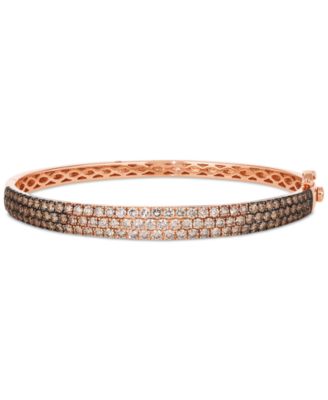 Le Vian - Chocolate Ombr&eacute; Diamond & Nude Diamond Pav&eacute; Bangle Bracelet (3-1/2 ct. t.w.) in 14k Rose Gold (Also Available in White Gold or Yellow Gold)
