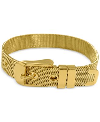 ADORNIA - 14k Gold-Plated Belt-Style Mesh Flex Bracelet