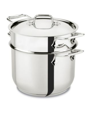 All-Clad - Stainless Steel Covered Pasta Pot with Insert, 6 Qt.