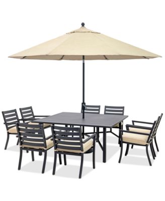 Agio - Astaire Outdoor 9-pc Dining Set (64" square table + 8 dining chairs)