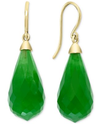 EFFY Collection - Dyed Jade Fancy-Cut Briolette Drop Earrings in 14k Gold