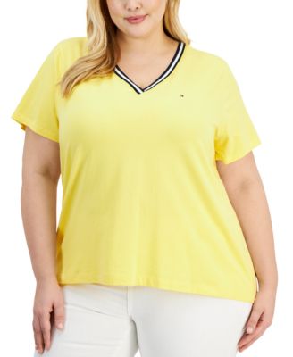 Tommy Hilfiger - Plus Size Contrast Trim V-Neck Top