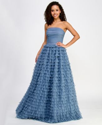 Say Yes - Juniors' Multi-Ruffle Sequined Ball Gown