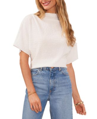 Vince Camuto - Women's Textured High-Neck Wide-Sleeve Top