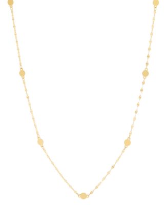 Macy's - Polished Disc Station Mirror Link 18" Chain Necklace in 14k Gold