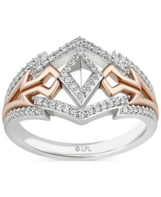Wonder Fine Jewelry - Diamond Ahsoka Star Wars Ring (1/4 ct. t.w.) in Sterling Silver & Rose Gold-Plate