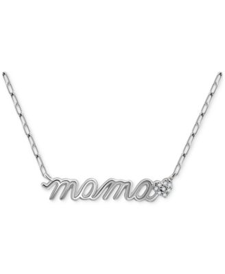 Giani Bernini - Cubic Zirconia Mama Heart Pendant Necklace, 16" + 2" extender