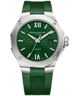 Baume & Mercier - Men's Swiss Automatic Riviera Green Rubber Strap Watch 42mm