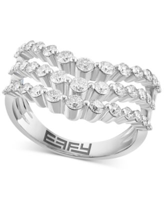 EFFY Collection - Diamond Triple Row Contour Ring (1-1/5 ct. t.w.) in 14k White Gold