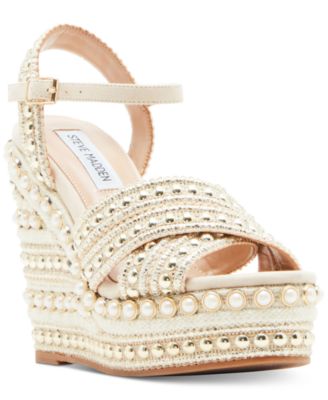 Steve Madden - Women's Juniper Raffia Platform Wedge Sandals
