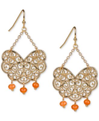Patricia Nash - Gold-Tone Filigree Beaded Drop Earrings