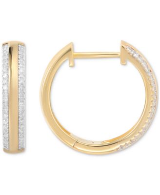 Macy's - Diamond Hoop Earrings (1/4 ct. t.w.) in 14k Gold-Plated Sterling Silver