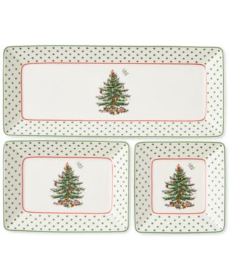 Spode - Christmas Tree Polka Dot 3-Pc. Nesting Tray