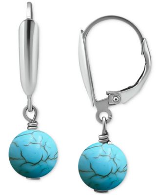 Giani Bernini - Howlite Dangle Leverback Earrings in Sterling Silver (Also in Additional Stones)