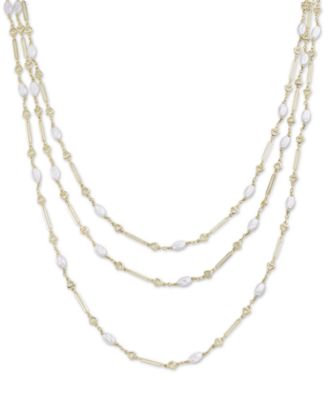 Michael Gabriel Designs - Gold-Tone Genuine Pearl 20-1/2" Layered Necklace