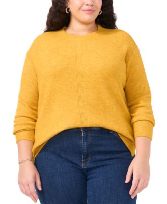 Vince Camuto - Plus Size Ribbed-Front Crewneck Sweater